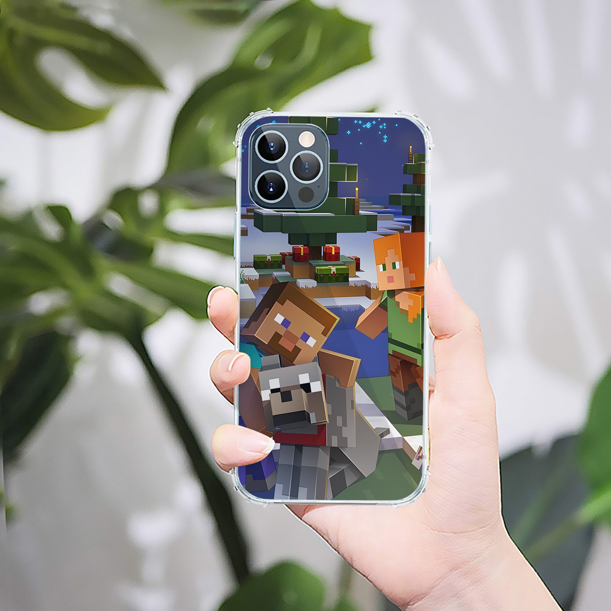 （画像用） マインクラフト ブロックの世界 Minecraft MC Block world 【iPhone 12シリーズ対応】透明スマホケース（クリアソフトケース）